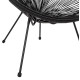 Σετ εξωτερικου χωρου 3τμχ acapulco hm21101 p.e.rattan-μεταλλο σε μαυρο **