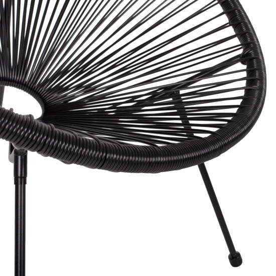 Σετ εξωτερικου χωρου 3τμχ acapulco hm21101 p.e.rattan-μεταλλο σε μαυρο **