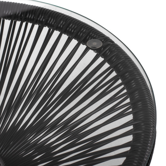 Σετ εξωτερικου χωρου 3τμχ acapulco hm21101 p.e.rattan-μεταλλο σε μαυρο **