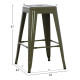 Σκαμπο μεσαιου υψουσ μεταλλικο melita-pro hm8573.43 dark olive green 43x43x67υεκ. **