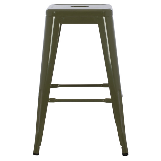 Σκαμπο μεσαιου υψουσ μεταλλικο melita-pro hm8573.43 dark olive green 43x43x67υεκ. **
