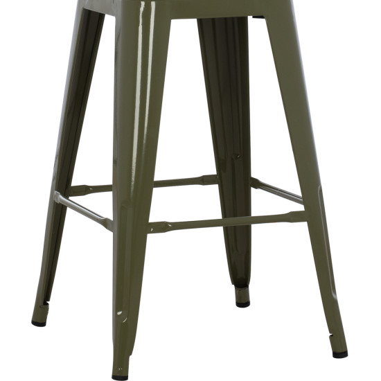 Σκαμπο μεσαιου υψουσ μεταλλικο melita-pro hm8573.43 dark olive green 43x43x67υεκ. **