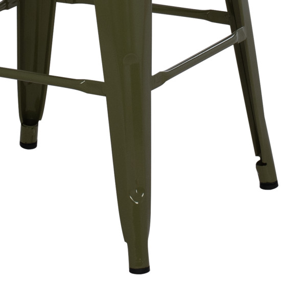 Σκαμπο μεσαιου υψουσ μεταλλικο melita-pro hm8573.43 dark olive green 43x43x67υεκ. **