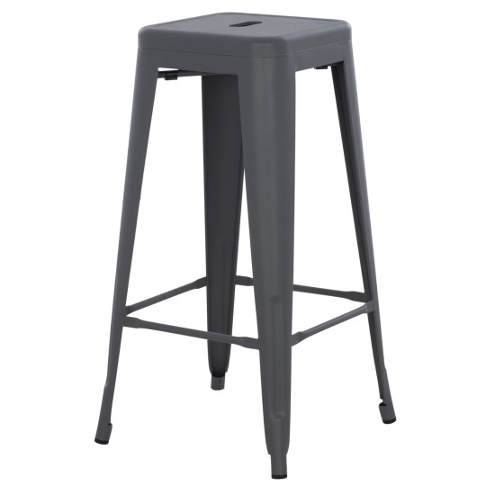 Σκαμπο μπαρ μεταλλικο melita-pro hm8642.50 σε γκρι 43x43x78υεκ. **