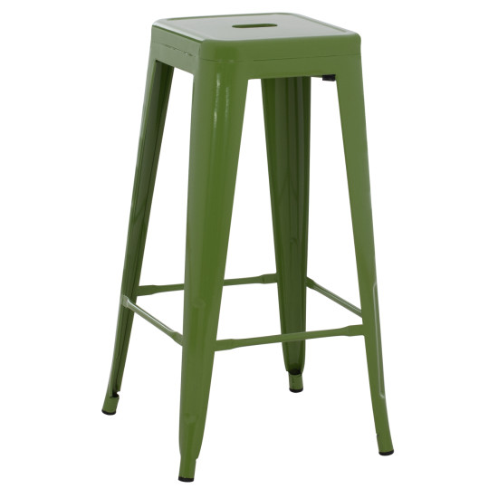 Σκαμπο μπαρ μεταλλικο melita-pro hm8642.53 σε light olive green 43x43x78υεκ. **