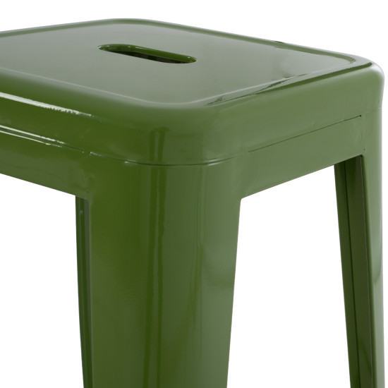 Σκαμπο μπαρ μεταλλικο melita-pro hm8642.53 σε light olive green 43x43x78υεκ. **
