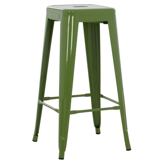 Σκαμπο μπαρ μεταλλικο melita-pro hm8642.53 σε light olive green 43x43x78υεκ. **