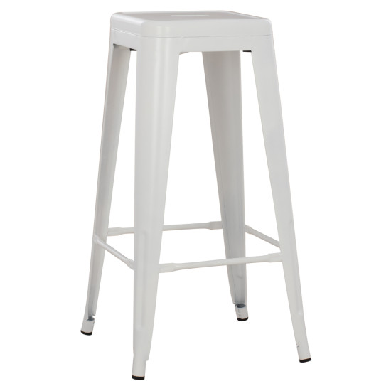 Σκαμπο μπαρ μεταλλικο melita-pro hm8642.41 σε λευκο ματ 43x43x78υεκ. **