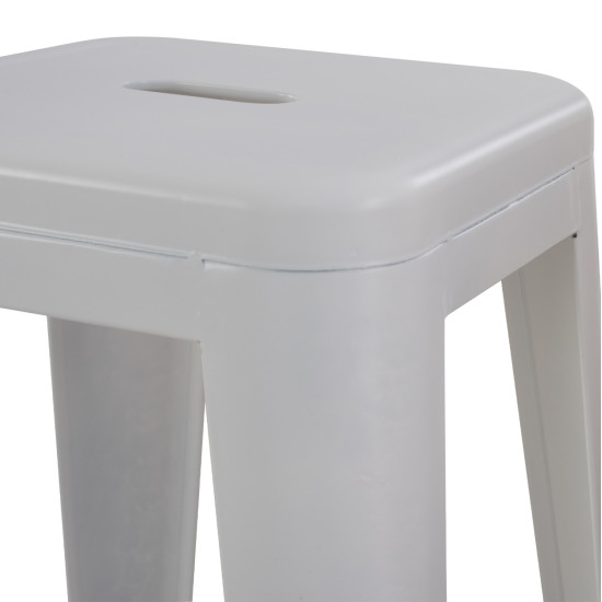 Σκαμπο μπαρ μεταλλικο melita-pro hm8642.41 σε λευκο ματ 43x43x78υεκ. **