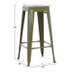 Σκαμπο μπαρ μεταλλικο melita-pro hm8642.43 σε dark olive 43x43x78υεκ. **
