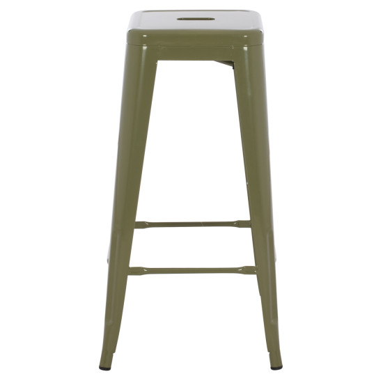 Σκαμπο μπαρ μεταλλικο melita-pro hm8642.43 σε dark olive 43x43x78υεκ. **