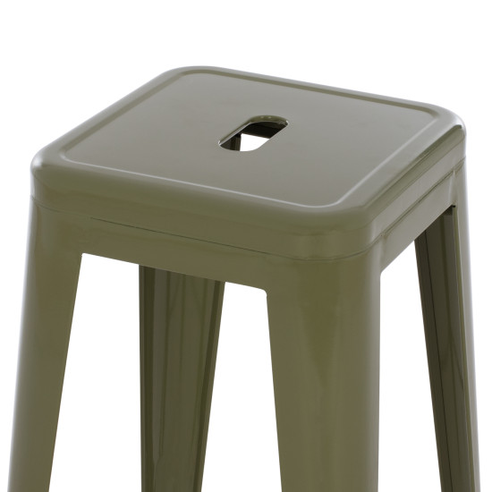 Σκαμπο μπαρ μεταλλικο melita-pro hm8642.43 σε dark olive 43x43x78υεκ. **