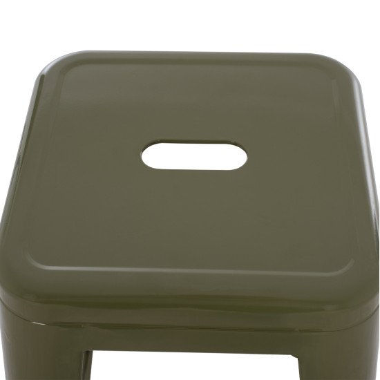 Σκαμπο μπαρ μεταλλικο melita-pro hm8642.43 σε dark olive 43x43x78υεκ. **