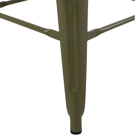 Σκαμπο μπαρ μεταλλικο melita-pro hm8642.43 σε dark olive 43x43x78υεκ. **