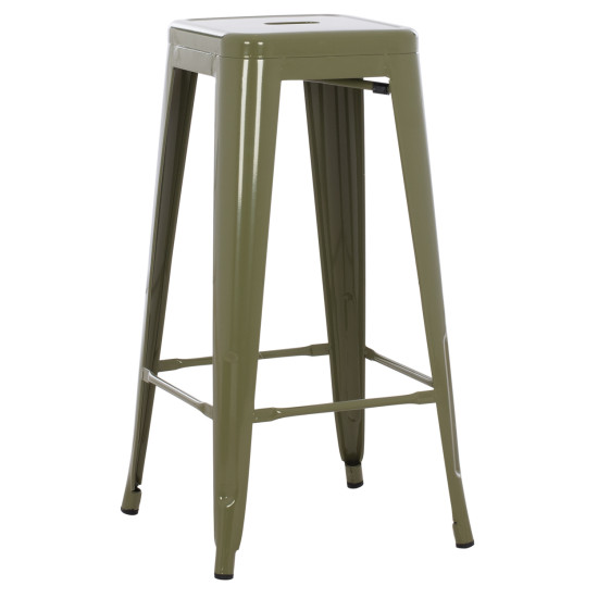 Σκαμπο μπαρ μεταλλικο melita-pro hm8642.43 σε dark olive 43x43x78υεκ. **