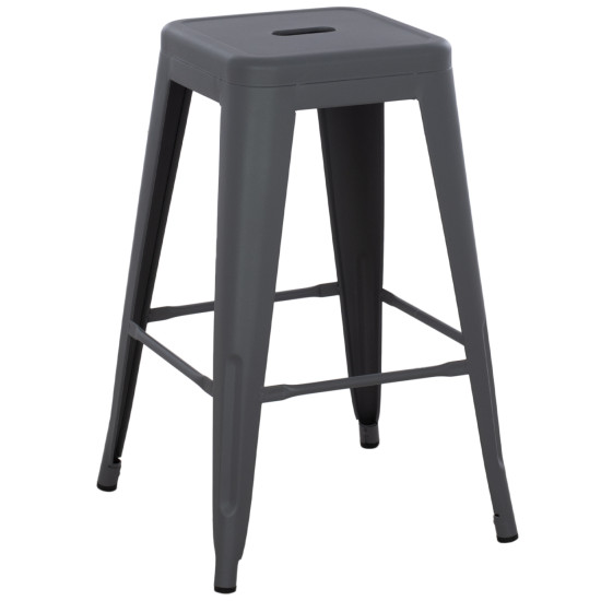 Σκαμπο μεσαιου υψουσ μεταλλικο melita-pro hm8573.50 γκρι 43x43x67υεκ. **