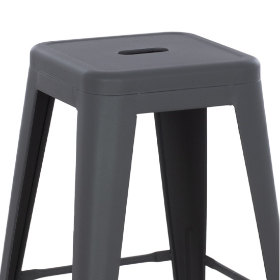 Σκαμπο μεσαιου υψουσ μεταλλικο melita-pro hm8573.50 γκρι 43x43x67υεκ. **