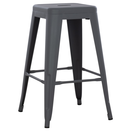 Σκαμπο μεσαιου υψουσ μεταλλικο melita-pro hm8573.50 γκρι 43x43x67υεκ. **