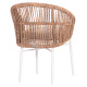 Πολυθρονα αλουμινιου orin hm6265.02 λευκη-p.e.rattan φυσικο-μπεζ μαξιλαρια 58x61x75υ **