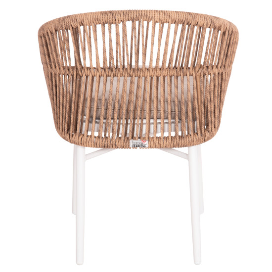 Πολυθρονα αλουμινιου orin hm6265.02 λευκη-p.e.rattan φυσικο-μπεζ μαξιλαρια 58x61x75υ **