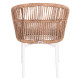 Πολυθρονα αλουμινιου orin hm6265.02 λευκη-p.e.rattan φυσικο-μπεζ μαξιλαρια 58x61x75υ **