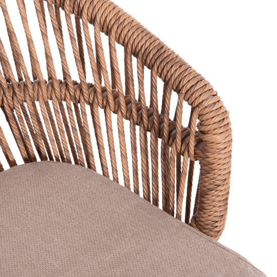 Πολυθρονα αλουμινιου orin hm6265.02 λευκη-p.e.rattan φυσικο-μπεζ μαξιλαρια 58x61x75υ **