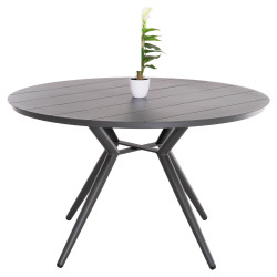 Τραπεζι αλουμινιου στρογγυλο higer hm6290.01 γκρι φ126x74υεκ. **