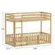 Παιδικη κουκετα τ.montessori με παρκακι playkid hm703.01 ξυλο πευκου φυσικο για 190x90εκ **