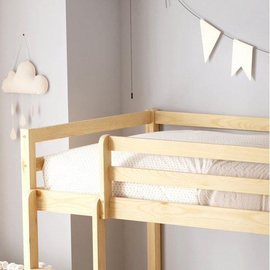 Παιδικη κουκετα τ.montessori με παρκακι playkid hm703.01 ξυλο πευκου φυσικο για 190x90εκ **