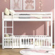 Παιδικη κουκετα τ.montessori με παρκακι playkid hm703.03 ξυλο πευκου λευκο για 190x90εκ **