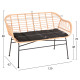 Σετ σαλονι εξωτερικου χωρου 4τμχ allegra hm21052 wicker-μεταλλο **