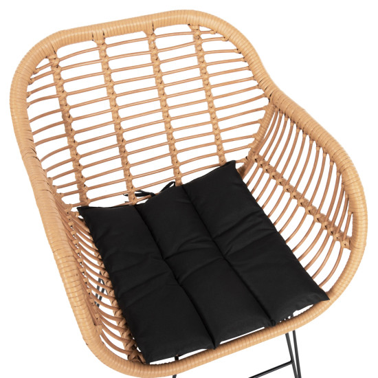 Σετ σαλονι εξωτερικου χωρου 4τμχ allegra hm21052 wicker-μεταλλο **