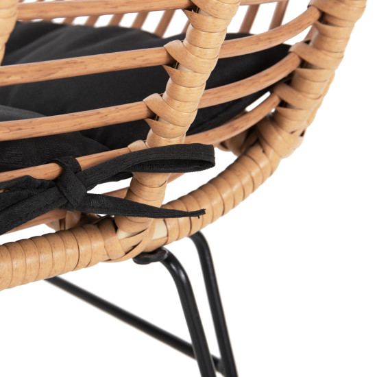 Σετ σαλονι εξωτερικου χωρου 4τμχ allegra hm21052 wicker-μεταλλο **