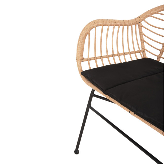 Σετ σαλονι εξωτερικου χωρου 4τμχ allegra hm21052 wicker-μεταλλο **