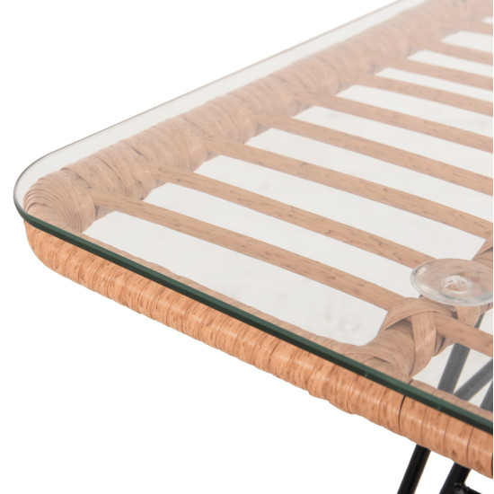 Σετ σαλονι εξωτερικου χωρου 4τμχ allegra hm21052 wicker-μεταλλο **