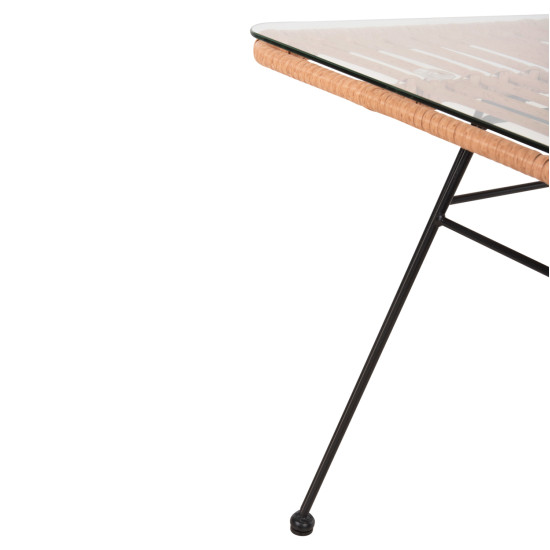 Σετ σαλονι εξωτερικου χωρου 4τμχ allegra hm21052 wicker-μεταλλο **