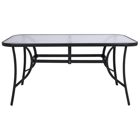 Τραπεζι bruno 150x90χ72υεκ. μεταλλικο μαυρο με γυαλινη επιφανεια hm5145.03 **
