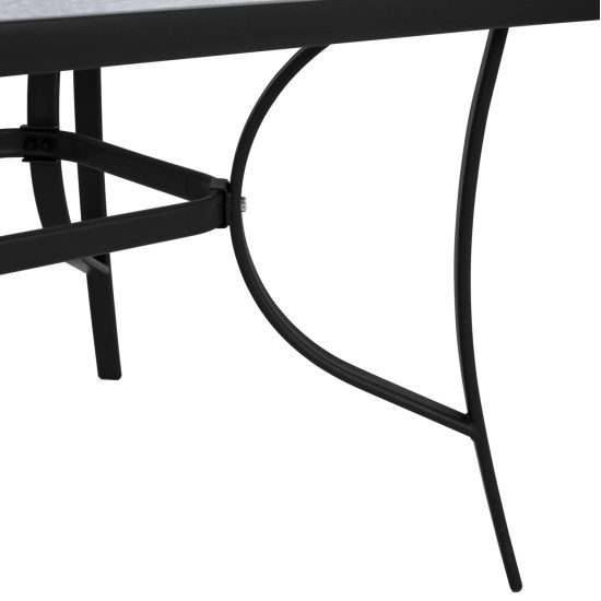 Τραπεζι bruno 150x90χ72υεκ. μεταλλικο μαυρο με γυαλινη επιφανεια hm5145.03 **