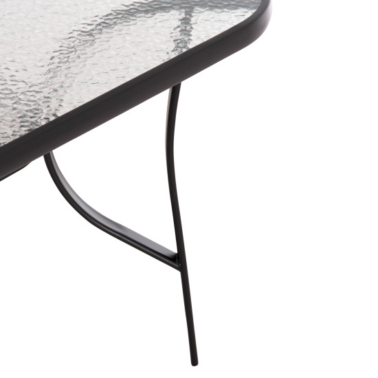 Τραπεζι bruno 150x90χ72υεκ. μεταλλικο μαυρο με γυαλινη επιφανεια hm5145.03 **