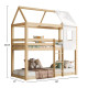 Παιδικη κουκετα σπιτακι τ.montessori hood hm705.01 ξυλο πευκου σε φυσικο-στρωματα 190x90εκ **