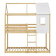 Παιδικη κουκετα σπιτακι τ.montessori hood hm705.01 ξυλο πευκου σε φυσικο-στρωματα 190x90εκ **