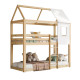 Παιδικη κουκετα σπιτακι τ.montessori hood hm705.01 ξυλο πευκου σε φυσικο-στρωματα 190x90εκ **