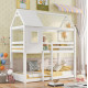 Παιδικη κουκετα σπιτακι  τ.montessori hood hm705.03 ξυλο πευκου σε λευκο-στρωματα 190x90εκ **