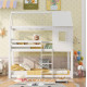 Παιδικη κουκετα σπιτακι  τ.montessori hood hm705.03 ξυλο πευκου σε λευκο-στρωματα 190x90εκ **
