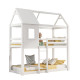 Παιδικη κουκετα σπιτακι  τ.montessori hood hm705.03 ξυλο πευκου σε λευκο-στρωματα 190x90εκ **