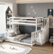 Παιδικh κουκετα τ.montessori beamer hm711.03 ξυλο πευκου σε λευκο-στρωματα 90-140x190εκ **