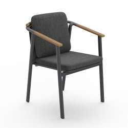 Πολυθρονα αλουμινιου senti hm6204.01 σκελετοσ & olefin σκουρο γκρι 60x55.5x90υεκ **