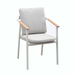 Πολυθρονα αλουμινιου senti hm6204.02 σκελετοσ κρεμ & olefin μπεζ 60x55.5x90υεκ **