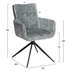 ΠΟΛΥΘΡΟΝΑ ΠΕΡΙΣΤΡΕΦOMENH BLANS HM9942.03 ΜΕΝΤΑ ΜΠΟΥΚΛΕ ΥΦΑΣΜΑ-ΜΕΤΑΛΛΙΚΑ ΠΟΔΙΑ 62x60x90Υ - 2τεμ ** ΠΟΛΥΘΡΟΝΑ ΠΕΡΙΣΤΡΕΦOMENH BLANS HM9942.03 ΜΕΝΤΑ ΜΠΟΥΚΛΕ ΥΦΑΣΜΑ-ΜΕΤΑΛΛΙΚΑ ΠΟΔΙΑ 62x60x90Υ - 2τεμ **