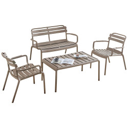 Σετ σαλονι εξωτερικου χωρου 4τμχ korver hm21096.04 πολυπροπυλενιο καπουτσινο ** Σετ σαλονι εξωτερικου χωρου 4τμχ korver hm21096.04 πολυπροπυλενιο καπουτσινο **